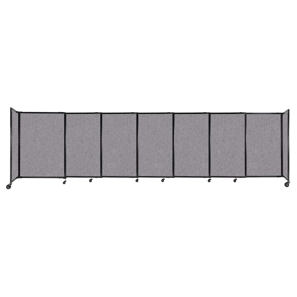 Versare StraightWall Sliding Portable Partition 15'6" x 4' Cloud Gray Fabric 1448708 - main